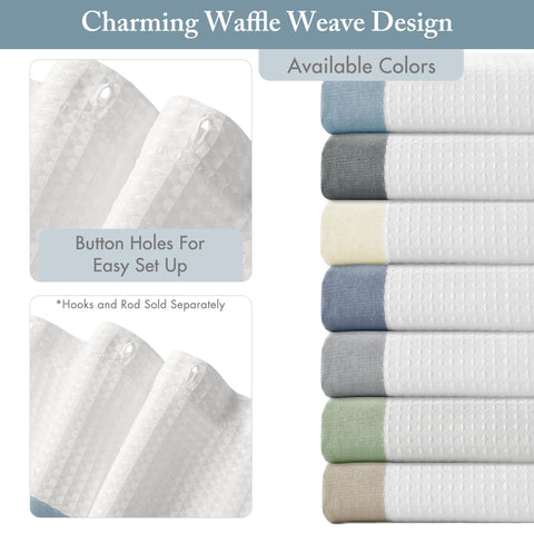 Madison Park Spa Waffle Curtain 72x72 standard size for easy fit