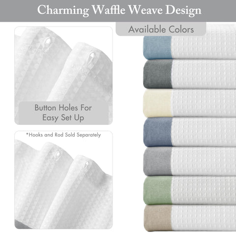 Madison Park spa waffle curtain gray modern bathroom design adds privacy and style