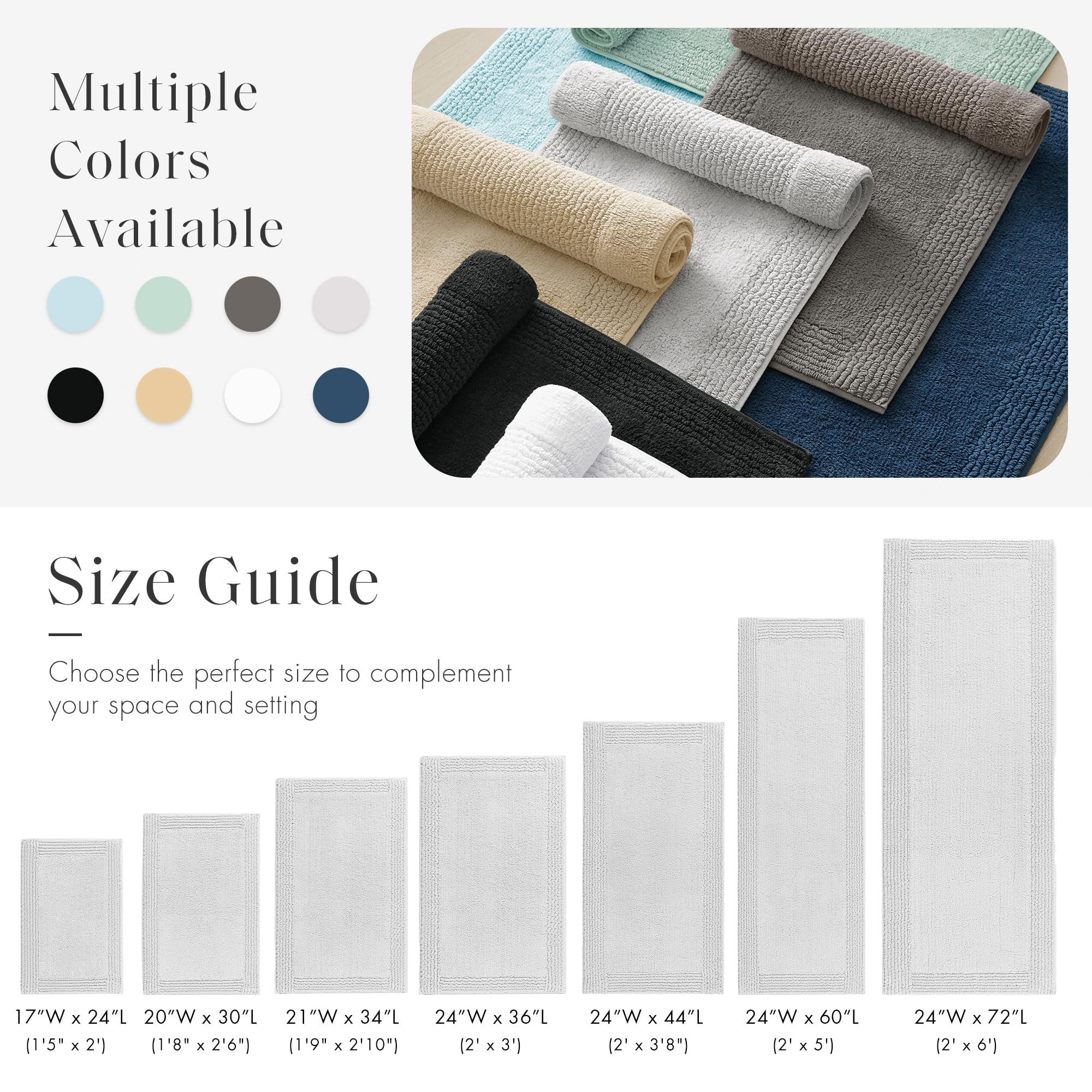 Madison Park Splendor 20x30 inch rug fits standard bathroom layouts.