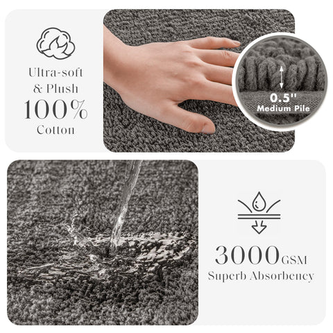 Madison Park Splendor 3000 GSM rug provides dense, absorbent warmth and feel.