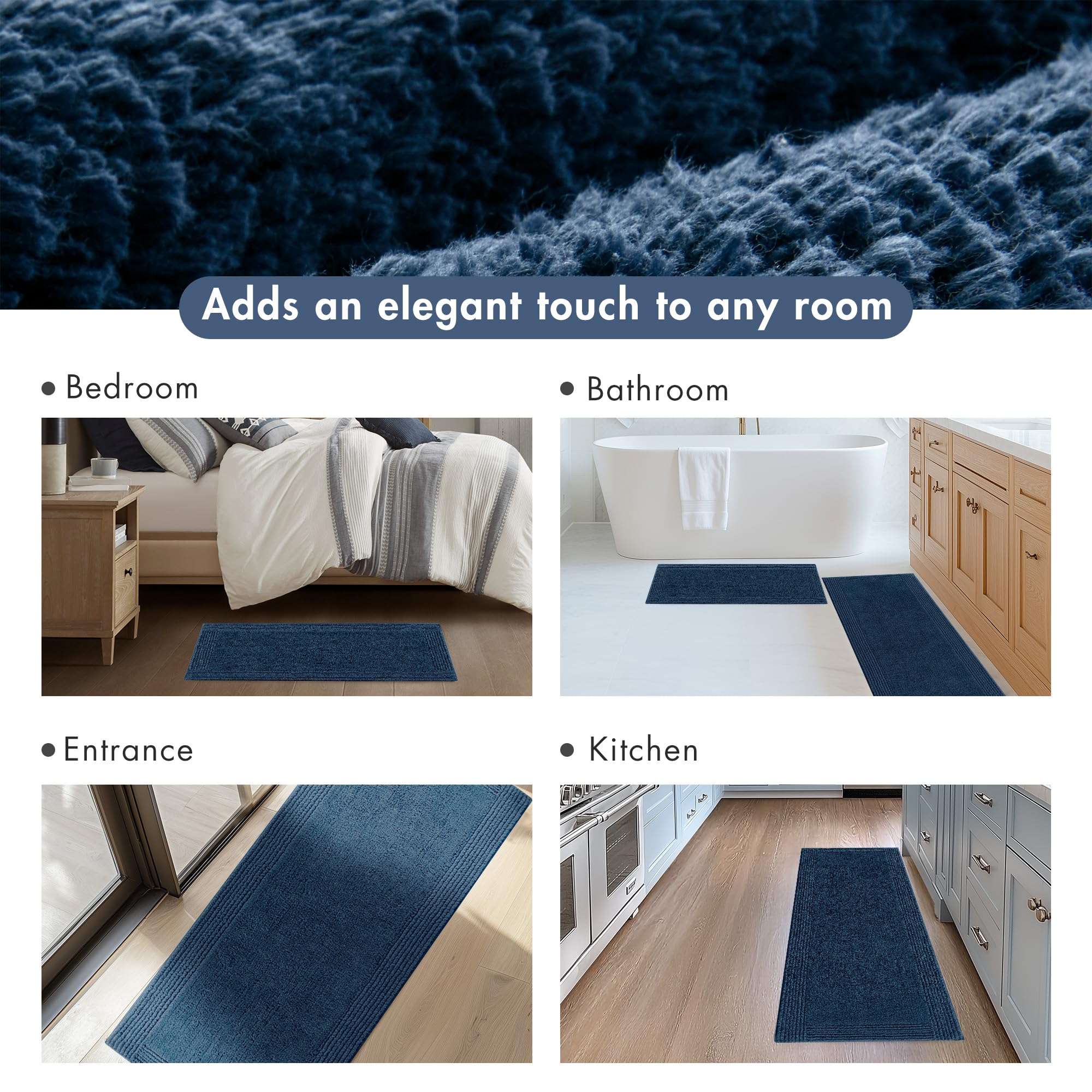 Madison Park Splendor absorbent rug helps towels dry faster after shower