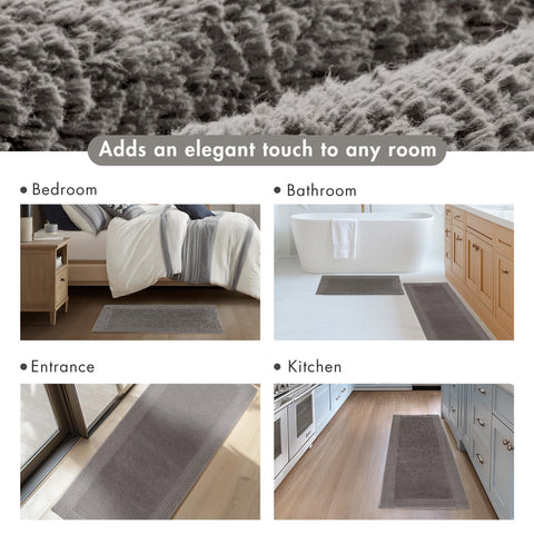 Madison Park Splendor absorbent quick-dry rug to help keep floors dry.