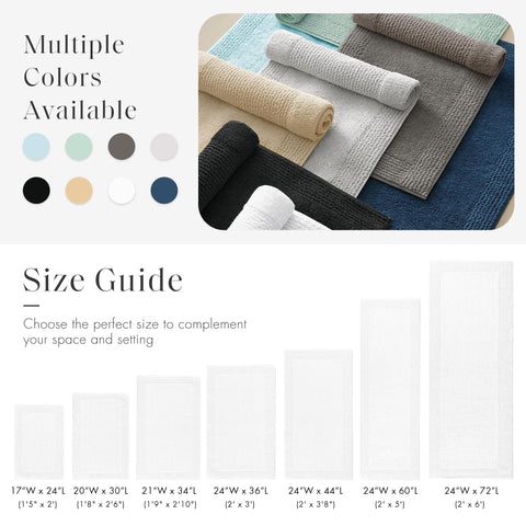 Madison Park Splendor white bath rug reversible sides provide two styling options.