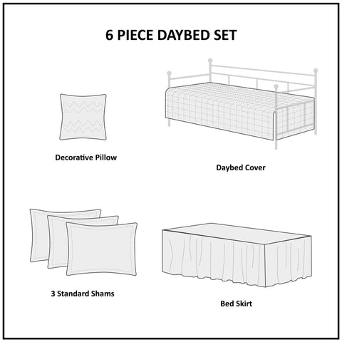 Madison Park Tuscany twin-size fit showcased on a daybed for versatility.