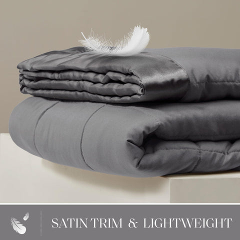 Madison Park Windom blanket charcoal side view king size, lightweight warmth.