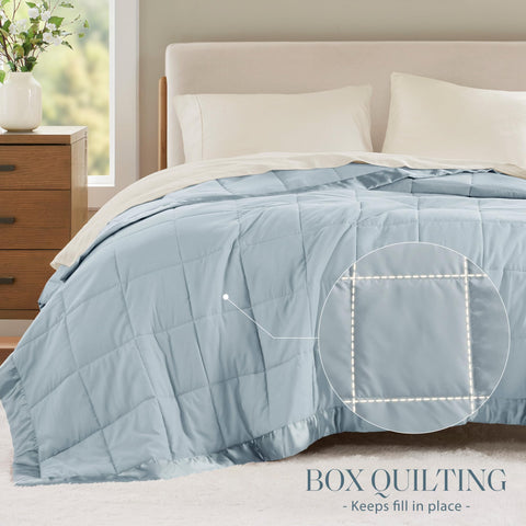 Madison Park Windom blue king blanket with 3M Scotchgard treatment