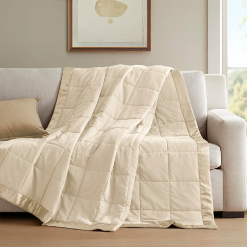Madison Park Windom stain-release finish supports easy care after spills.