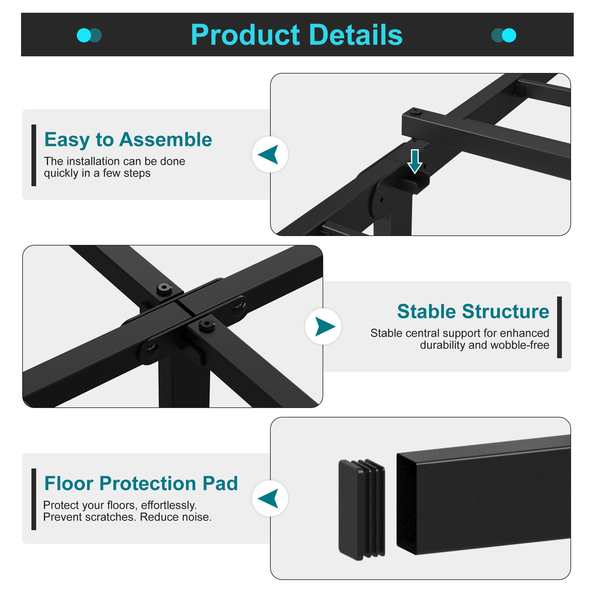 Maenizi heavy-duty twin bed frame no box spring setup