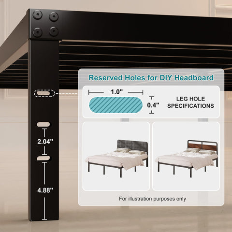 Maenizi bed frame eliminates box springs simplifying setup and reducing bulk