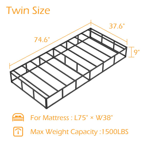 Maenizi Twin Box Spring assembly shows quick, step-by-step setup