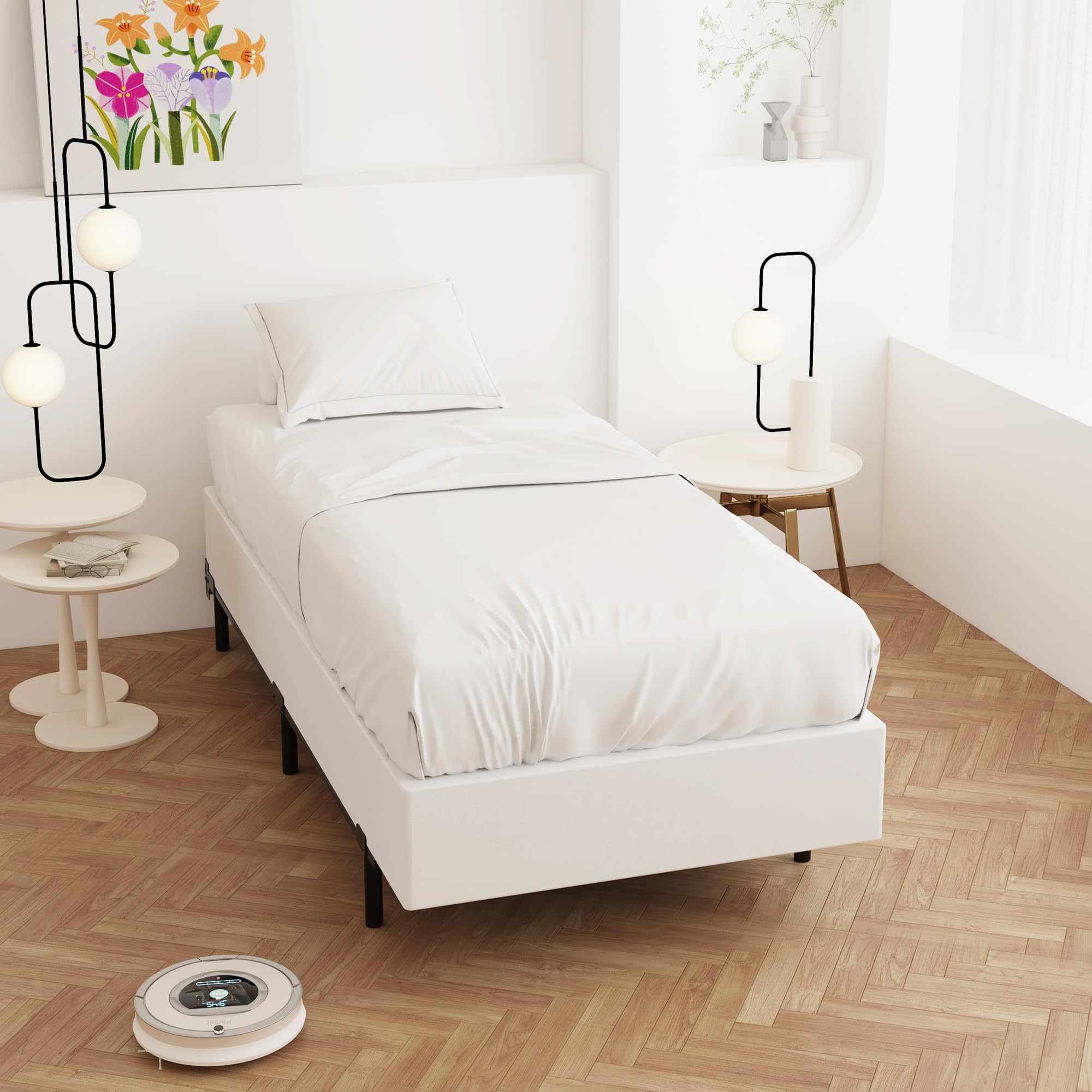 Maenizi Twin Box Spring foundation elevates mattress and promotes airflow