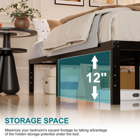 Maenizi Twin XL bed frame under bed storage design saves space and clutter