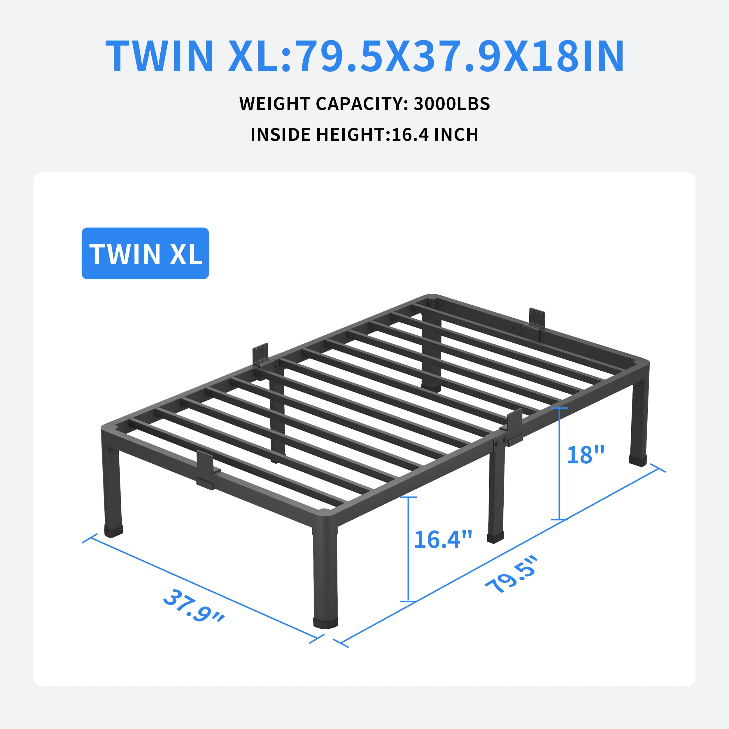 MAF no box spring needed design supports easy mattress placement