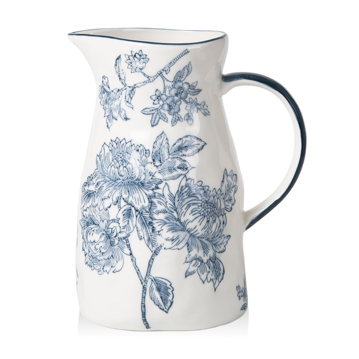 Magclay ceramic pitcher vase in blue and white pattern for elegant home decor.