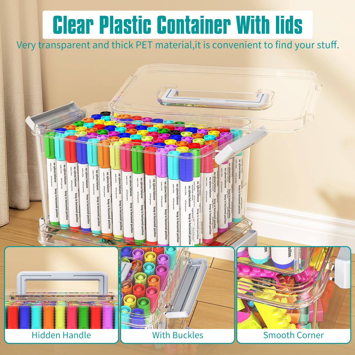 MAGDESIGNER pantry organizer bin reduces clutter and improves access.