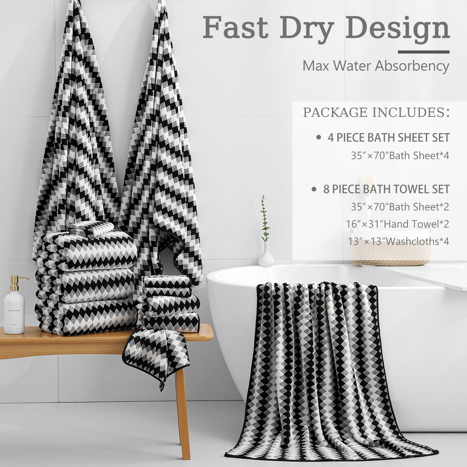 MAGGEA hand towels 16x31 for quick, gentle drying