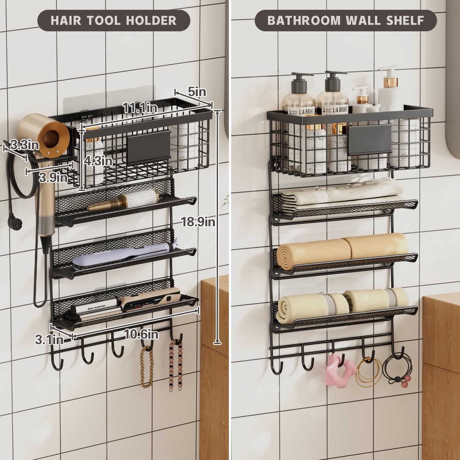 Magheo multi-scene bathroom organizer fits in bathrooms, kitchens, and living spaces for clutter reduction.
