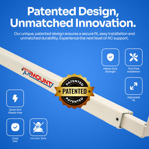 MAGIC A/C MOUNT supports up to 220 lbs in rust-resistant steel