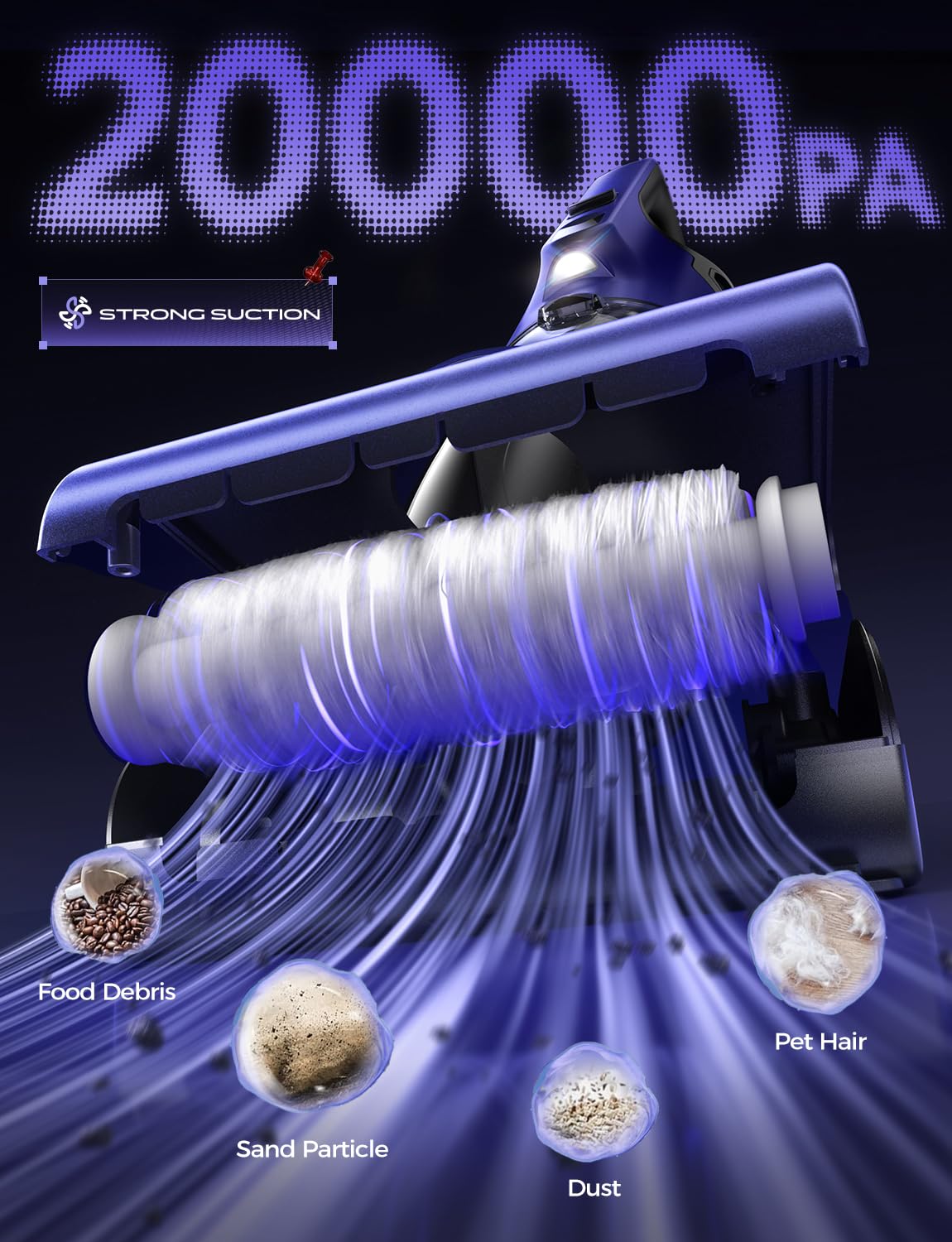 Magic John Pet Vac automatic rolling brush removes pet hair from couches