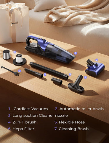 Magic John Pet Vac accessories enable car, couch, and keyboard cleaning