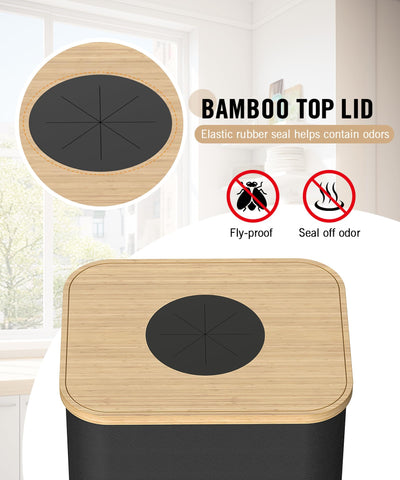 Magicheap black recycling bin with contemporary design for sleek kitchens
