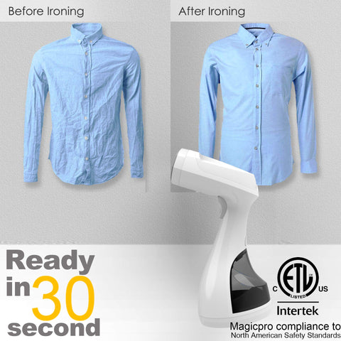 MagicPro steamer supports vertical or horizontal steaming for flexibility.