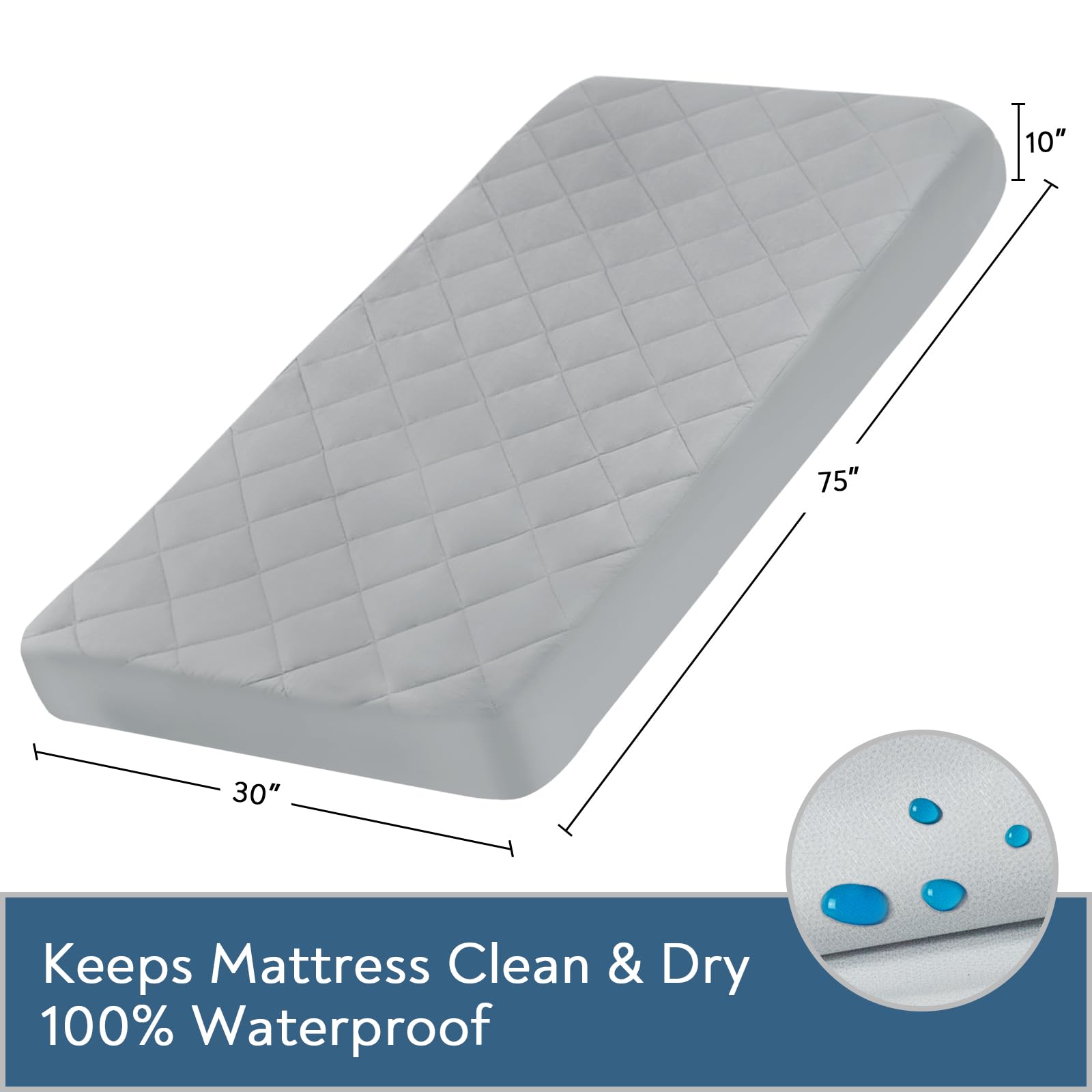 Magik & Kover cot mattress pad machine washable for easy cleaning.