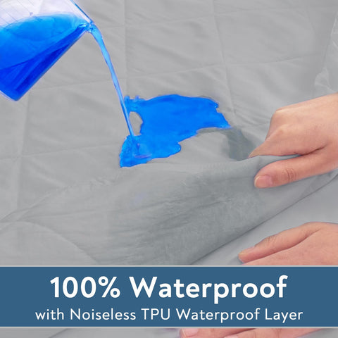 Magik & Kover cot mattress pad noiseless microfiber surface for quiet nights.