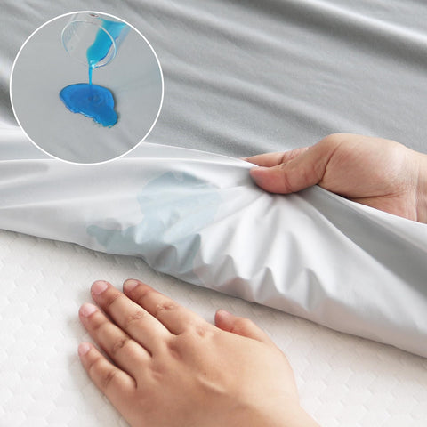 Magik & Kover waterproof twin cover protects against spills and stains.