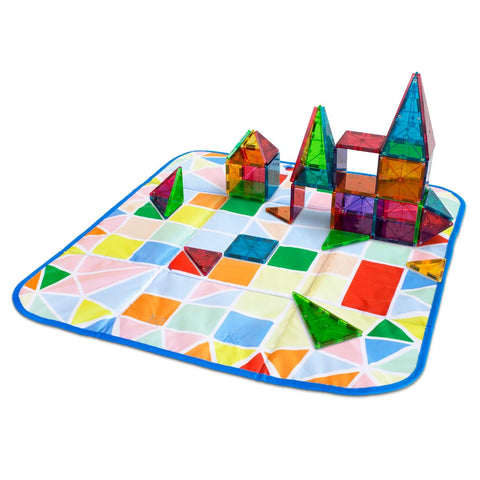 Colorful Magna-Tiles graphic design inspires imaginative play and organization.
