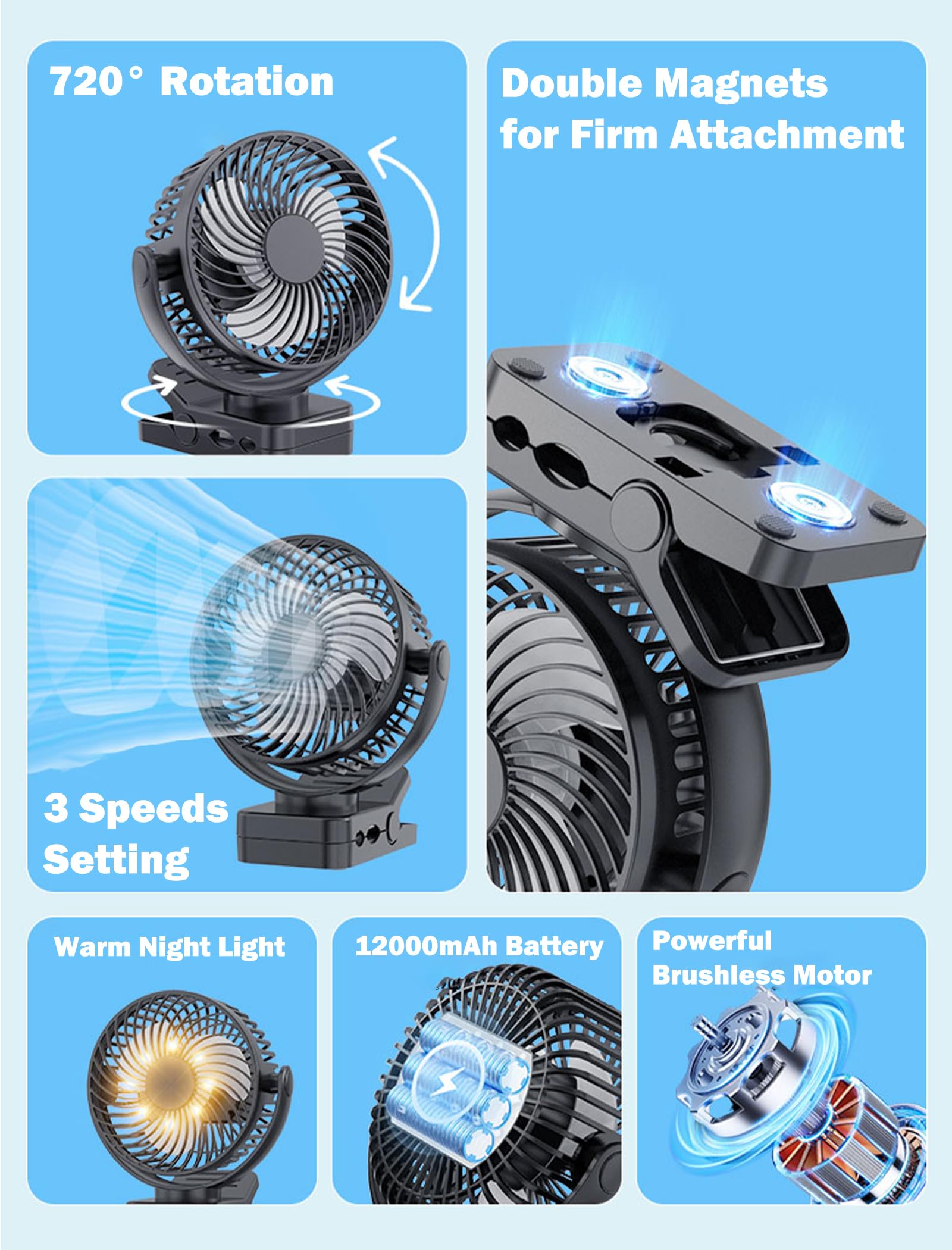 MAGOLFIN ultra-quiet motor delivers strong airflow with minimal noise