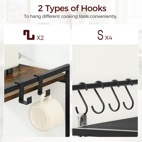 MAHANCRIS kitchen decluttering with four shelves and hooks