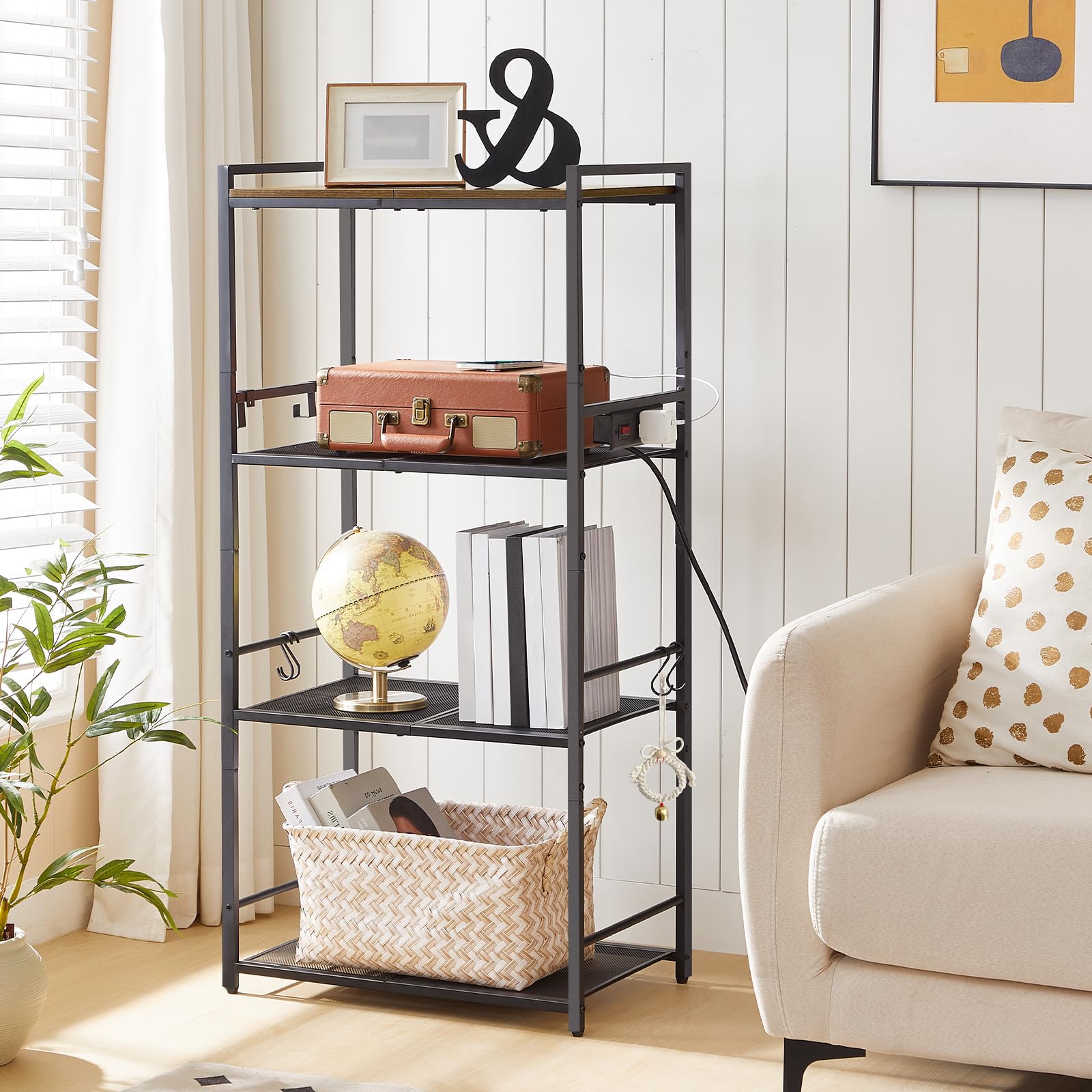 MAHANCRIS sturdy top shelf supports heavy appliances up to 44 lb