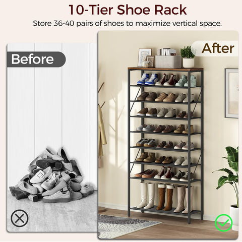 MAHANCRIS tall metal frame supports 36-40 pairs with sturdy stability