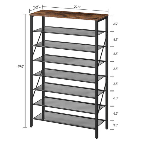MAHANCRIS tall metal shoe storage with sturdy frame.