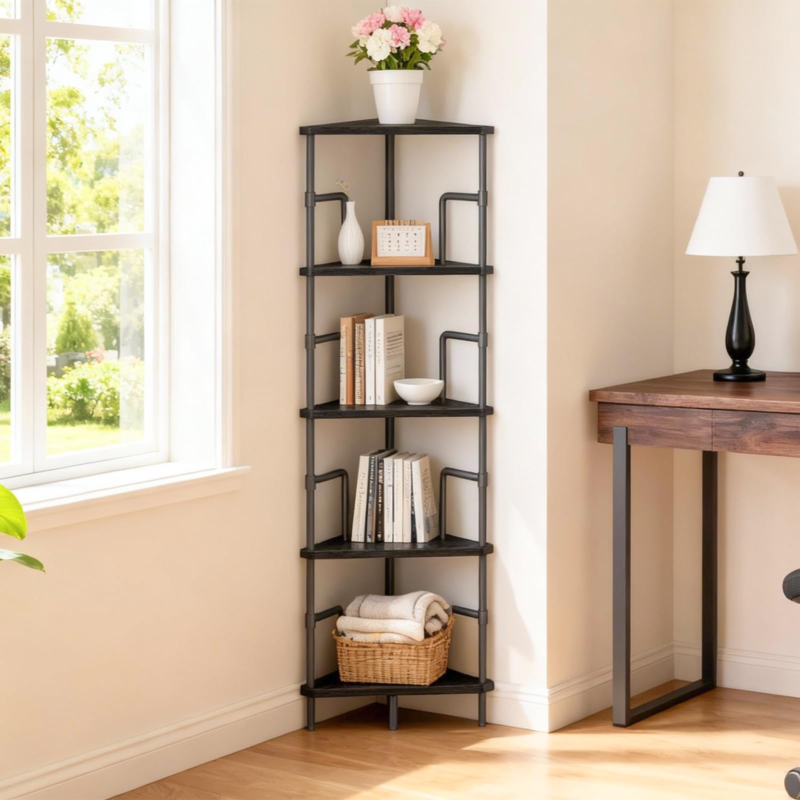 MAHANCRIS 5-tier design displays books plants and collectibles with style