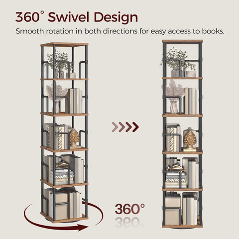 MAHANCRIS 5-tier shelves with safety rails keep books secure and organized.
