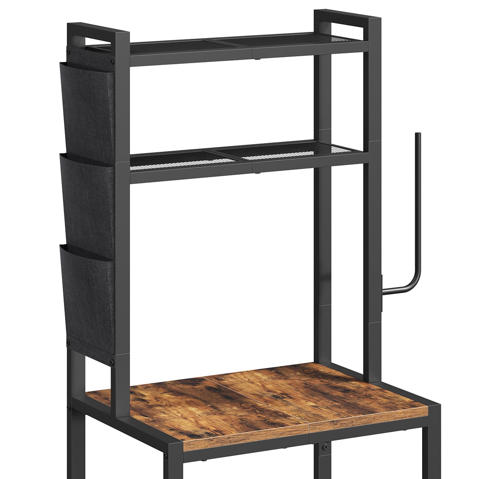 MAHANCRIS Bakers Rack adjustable feet ensure stability on uneven floors