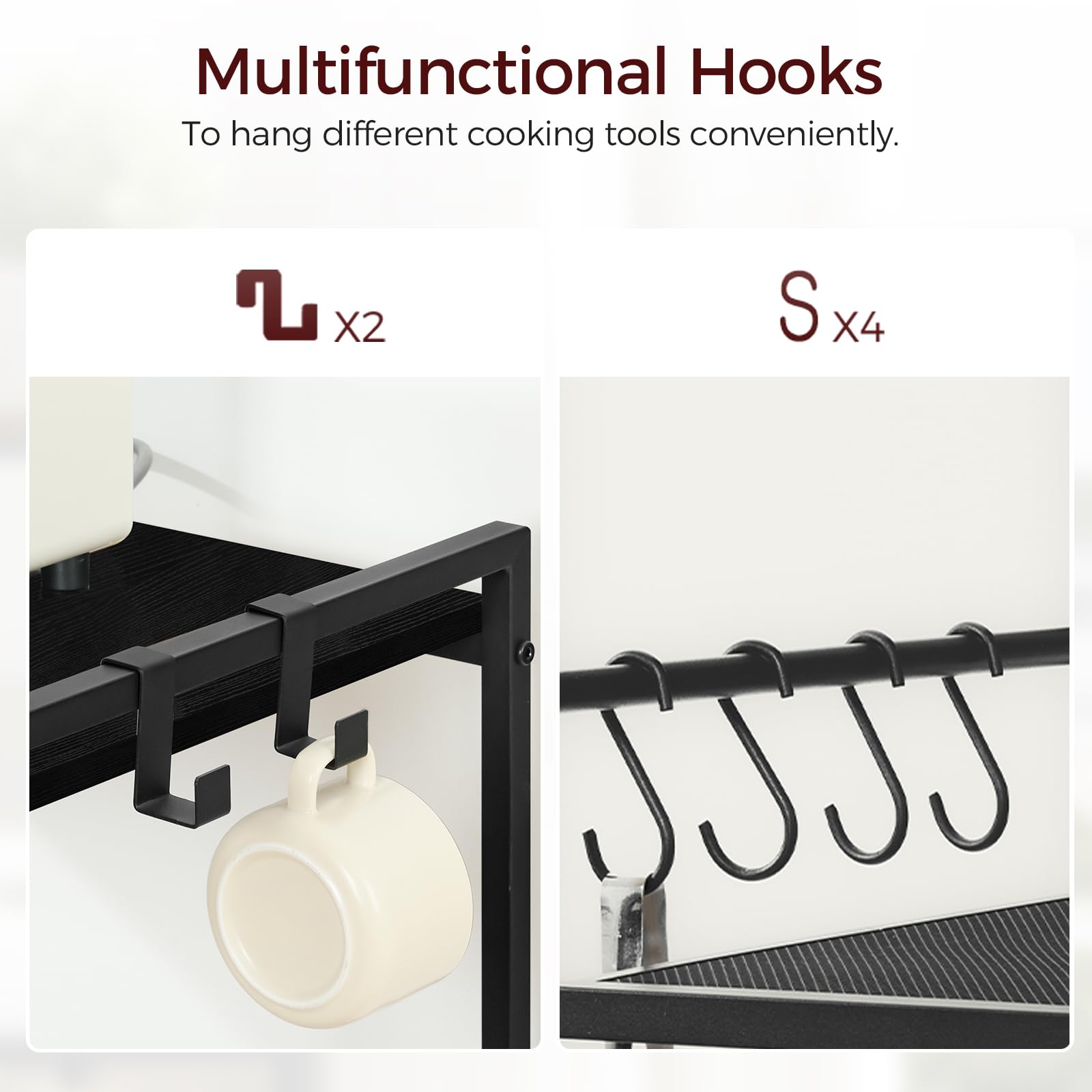 MAHANCRIS bakers rack easy assembly with labeled parts