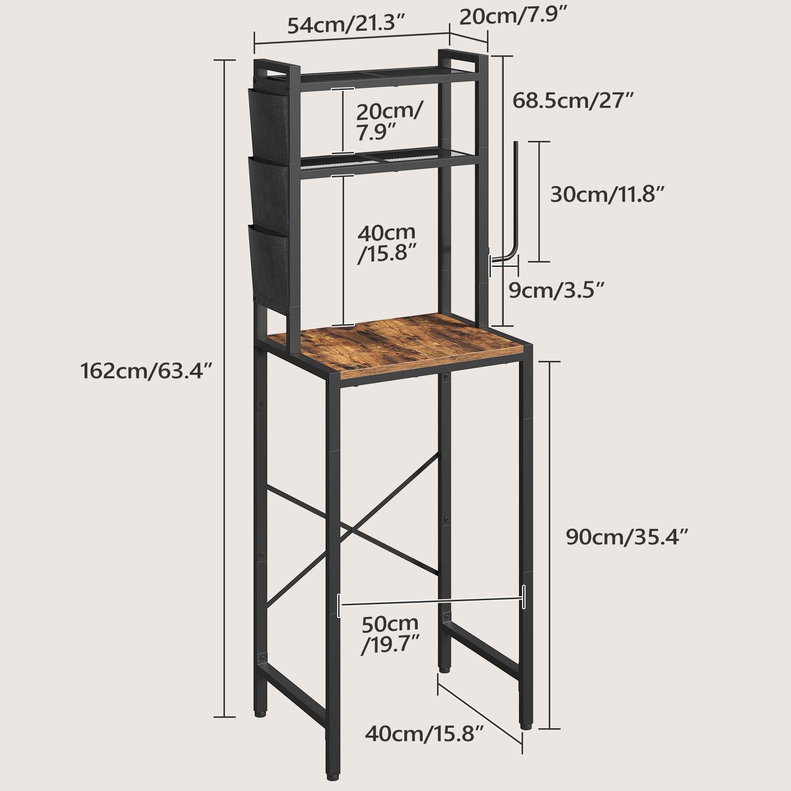 MAHANCRIS Bakers Rack coffee bar area enables quick beverage setup and easy cleanup