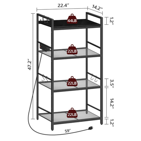 MAHANCRIS four-tier shelves maximize vertical storage