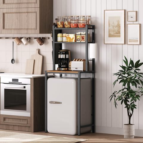 MAHANCRIS Bakers Rack microwave stand keeps cooking area organized and accessible