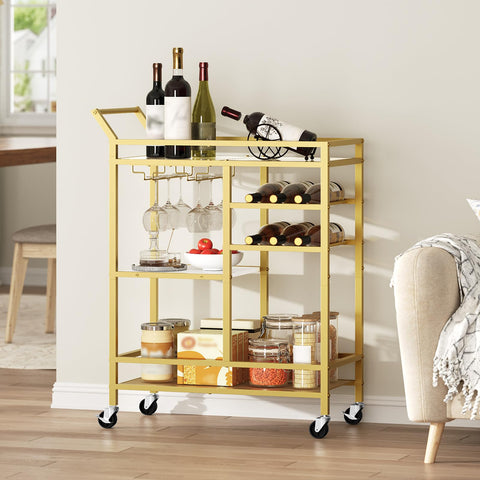 MAHANCRIS bar cart shelf supporting up to 66 lb for durable storage