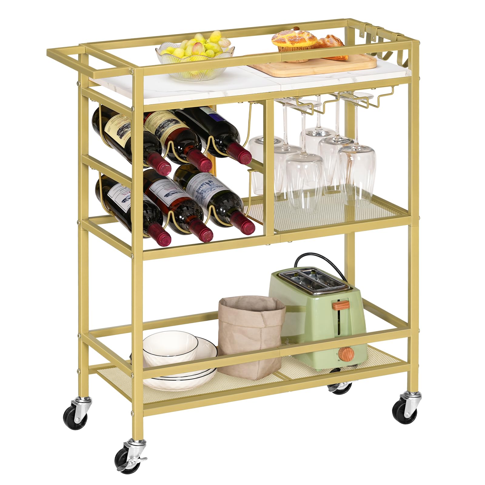 Mahancris bar cart includes quick assembly and helpful installation video.