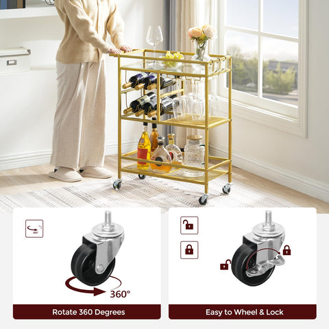 MAHANCRIS bar cart easy assembly — quick setup for immediate use.