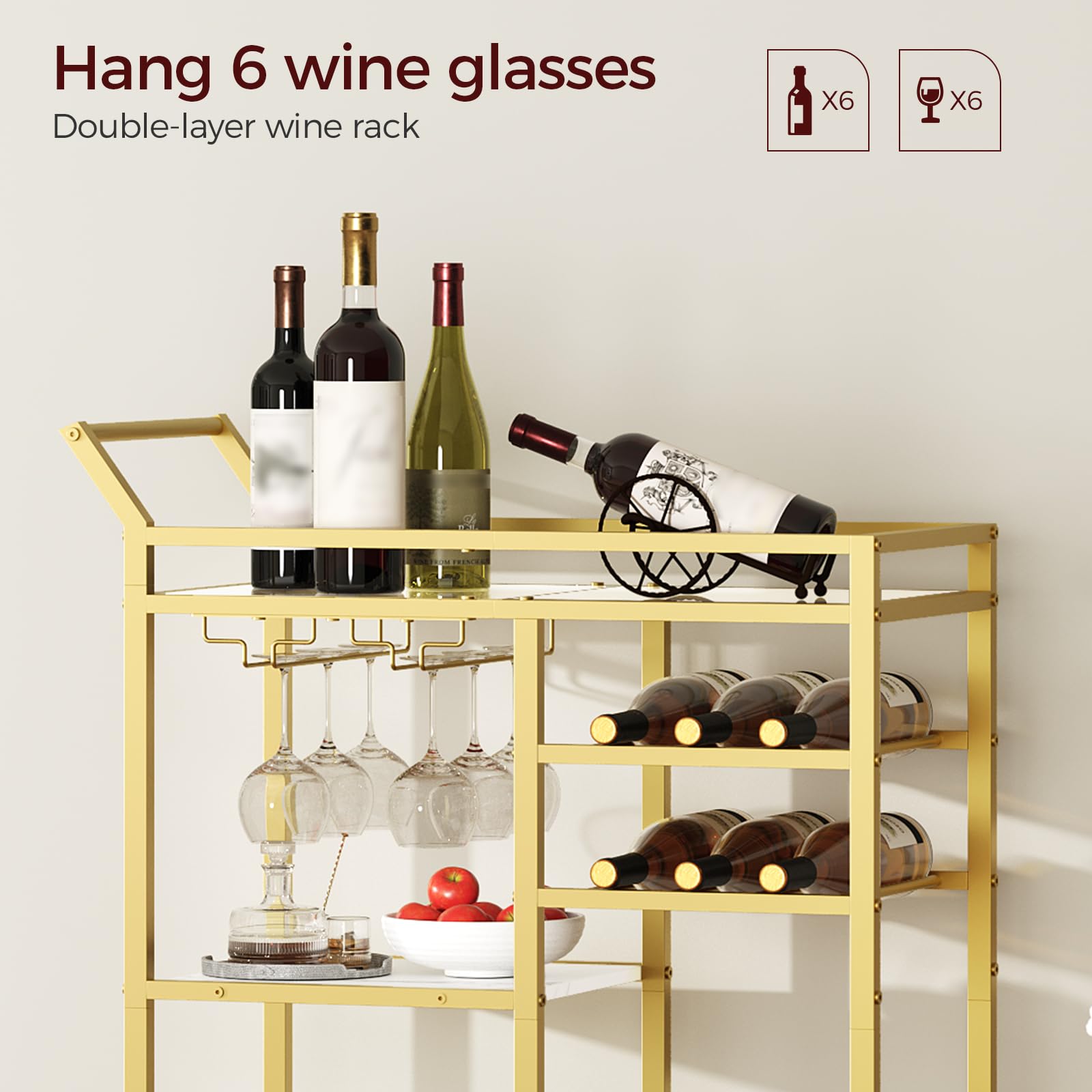 MAHANCRIS bar cart includes clear instructions for easy assembly