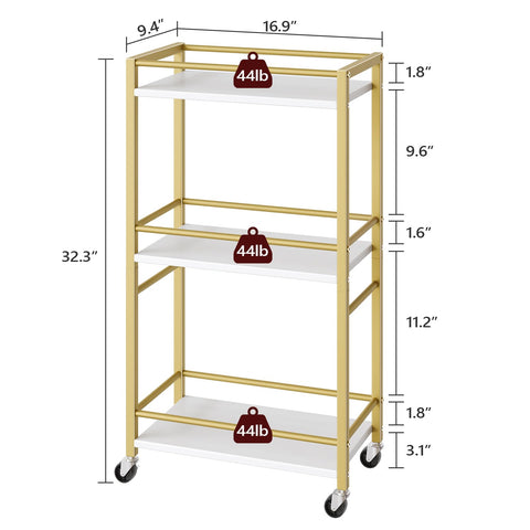 Assembly of MAHANCRIS bar cart gold with labeled parts for easy setup