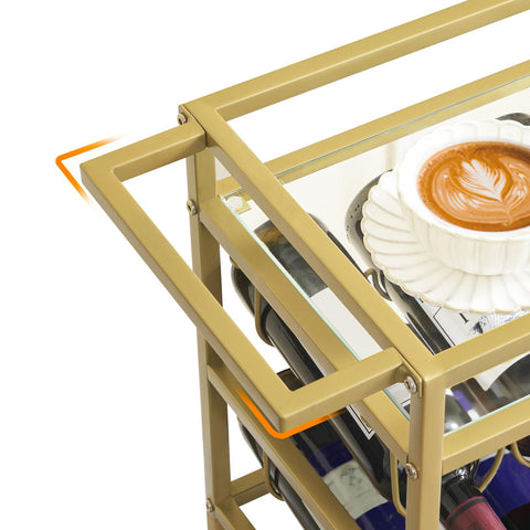 MAHANCRIS bar cart gold finish — elegant style for modern homes.