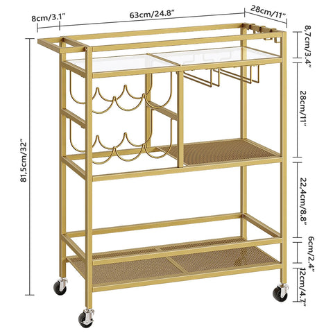 MAHANCRIS bar cart multipurpose design — versatile for dining, outdoor, or living room.