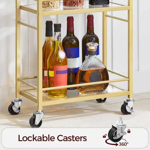 MAHANCRIS bar cart with raised guardrails for safe, stable display.